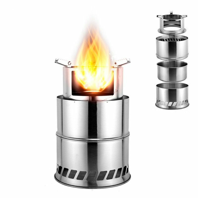 Large Camping Wood Stove Portable Gas Firewood Burning Outdoor Picnic Cooking