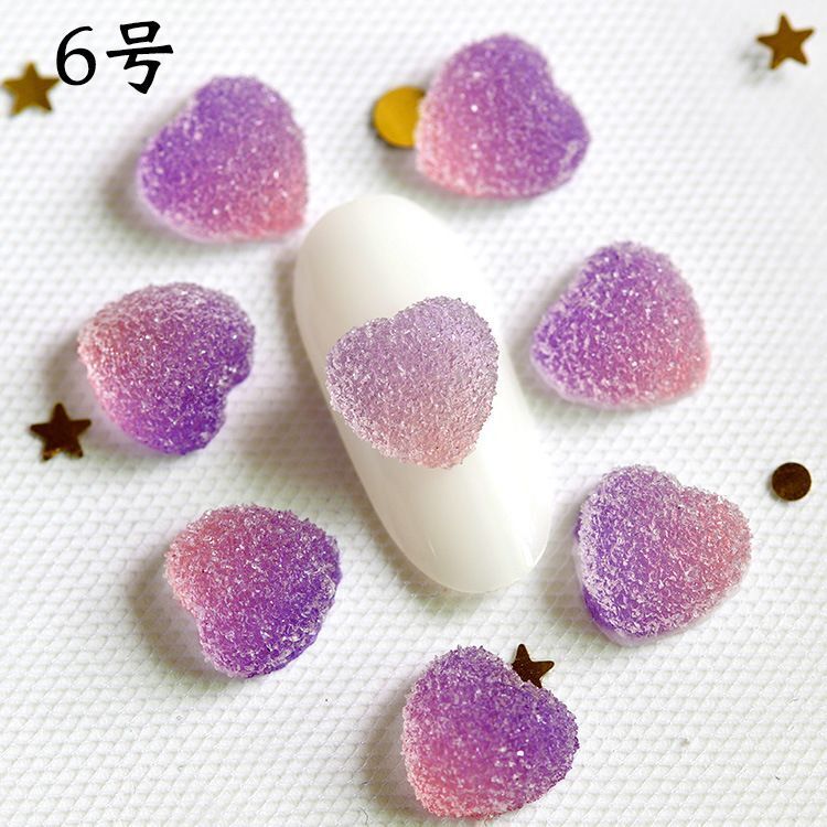 Nail Art Decals 20-100Pcs 3D Heart Charms Clear Acrylic DIY Manicure Accessories