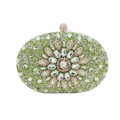 Wedding Silver Floral Crystal Clutch Bag Wallet Purse Handbags Nylon Hasp Women