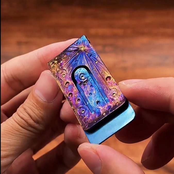 EDC Titanium Alloy Money Clip Cash Credit Cards Money Holder Clip Wallet Gift