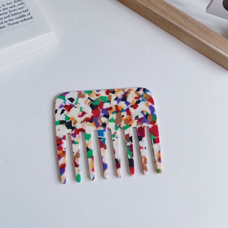 Women Hair Comb Acetic Acid Sheet Wide Tooth Anti-Static Stylish Exquisite 9.5cm
