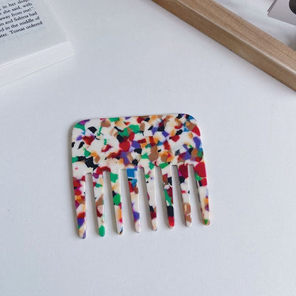 Women Hair Comb Acetic Acid Sheet Wide Tooth Anti-Static Stylish Exquisite 9.5cm