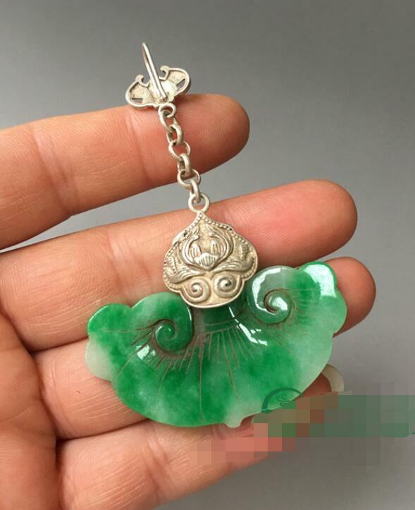 Chinese Antique Silver Inlaid Jade Earrings Chinese Jade Earrings Jewels