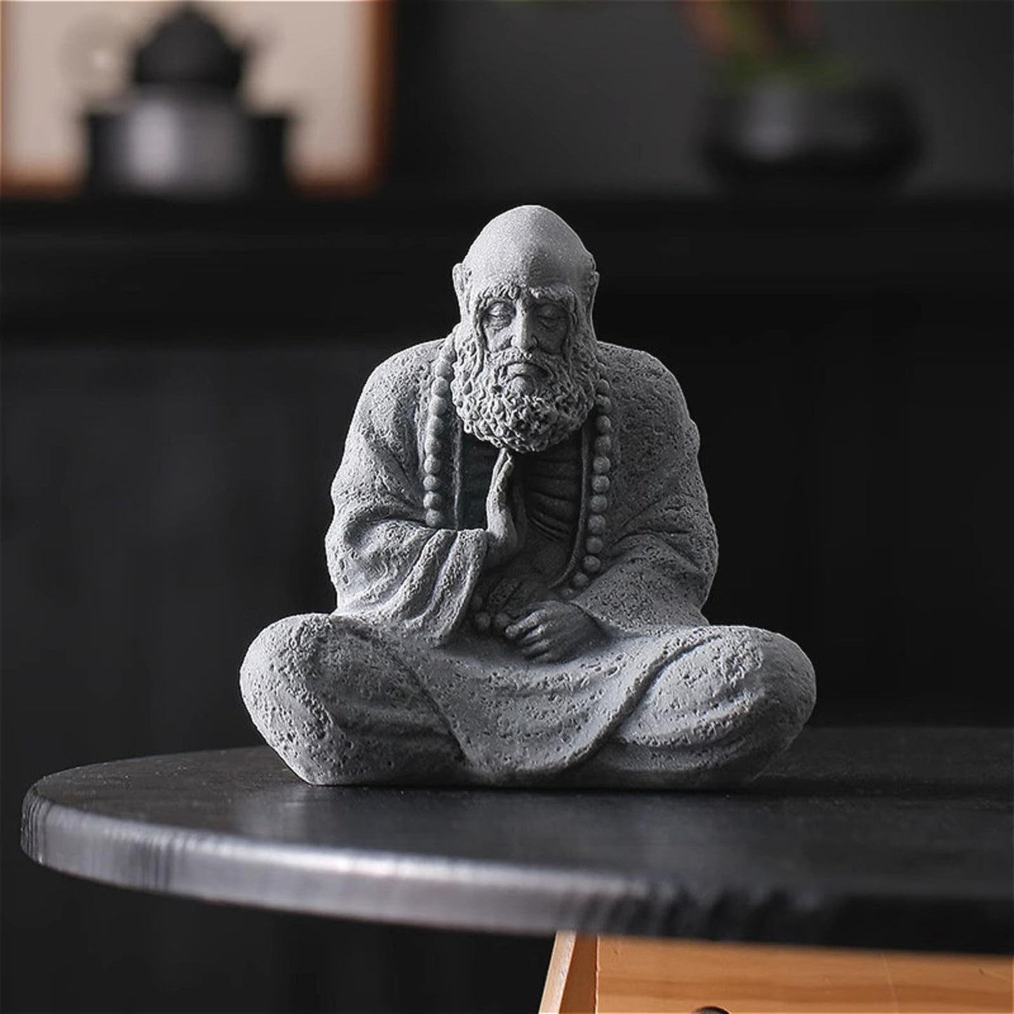 Bodhidharma Green Sandstone Tea Pet 9.3cm 3.7in Kung Fu Tea Table Tea Ceremony