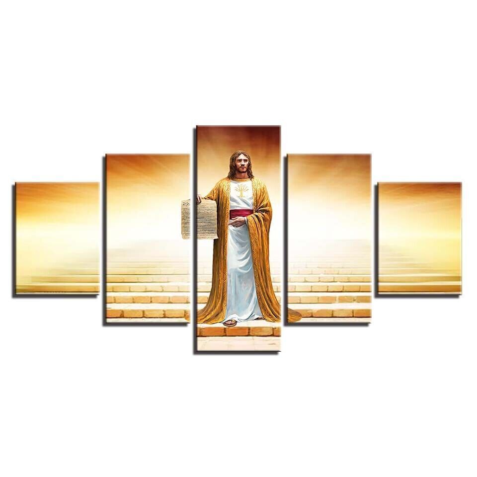 Jesus Christ Portrait Canvas Prints Painting Wall Art Home Decor Picture 5PCS