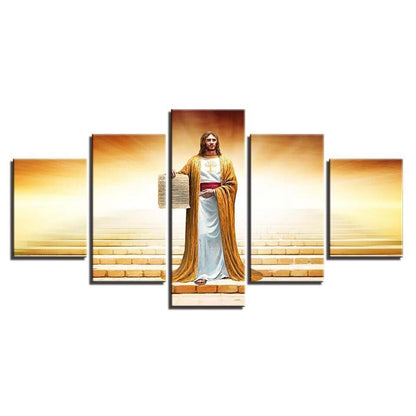 Jesus Christ Portrait Canvas Prints Painting Wall Art Home Decor Picture 5PCS