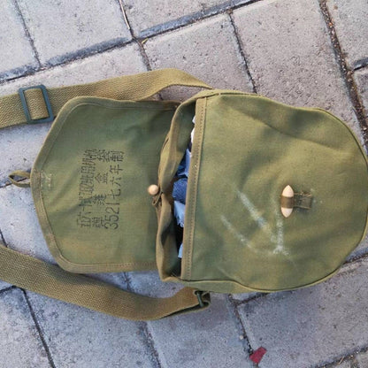 1976 China Chairman Mao "Service to the People" Shoulder Bag Green Messenger Bag