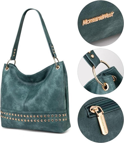 Montana West Hobo Purses and Handbags for Women Vegan Leather Top Handle Bag