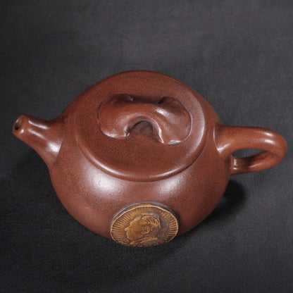 Chinese Yixing Zisha Clay Handmade Exquisite Teapot（ 石瓢 底款：汪寅仙）