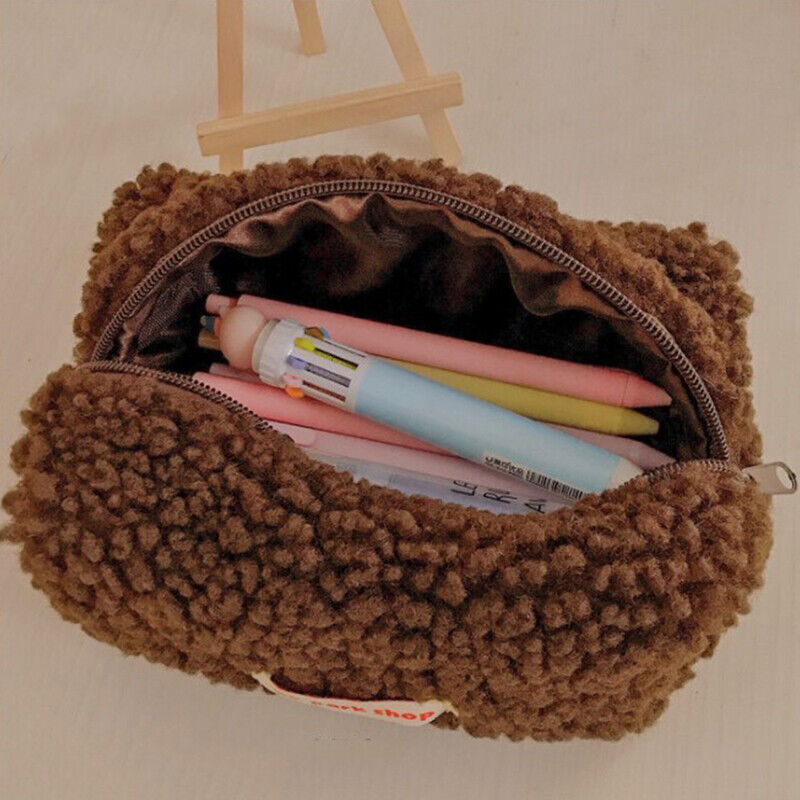 shmere Pencil Bag Case Plush Pencil Bag Zipper Bag Makeup Storage Bag M` JL