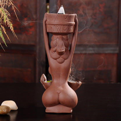 Incense Burner Beauty Statue Creative Table Decoration Fun Zisha Tea Pet Girl