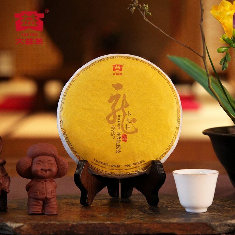 2018 Menghai TAETEA Small DRAGON PILLAR Dayi Tea Cake Pu-erh 357g Ripe Puer 1801