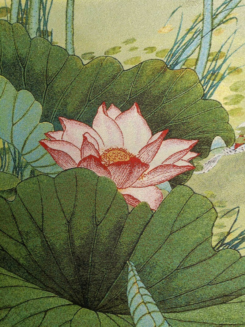 Chinese Old Exquisite Silk Embroidery Painting "Lotus Fish“