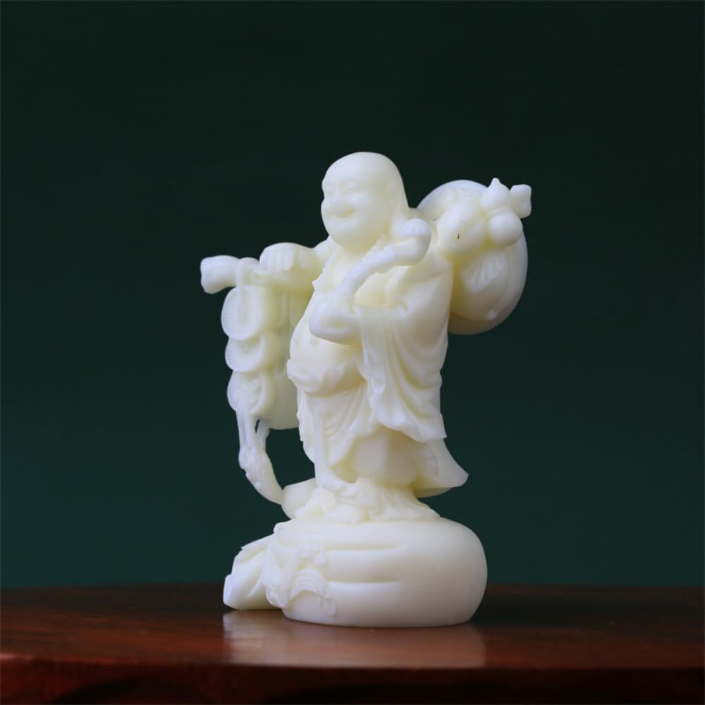 10cm Tugua Carving Large Belly Maitreya Buddha Statue Bodhi Decoration