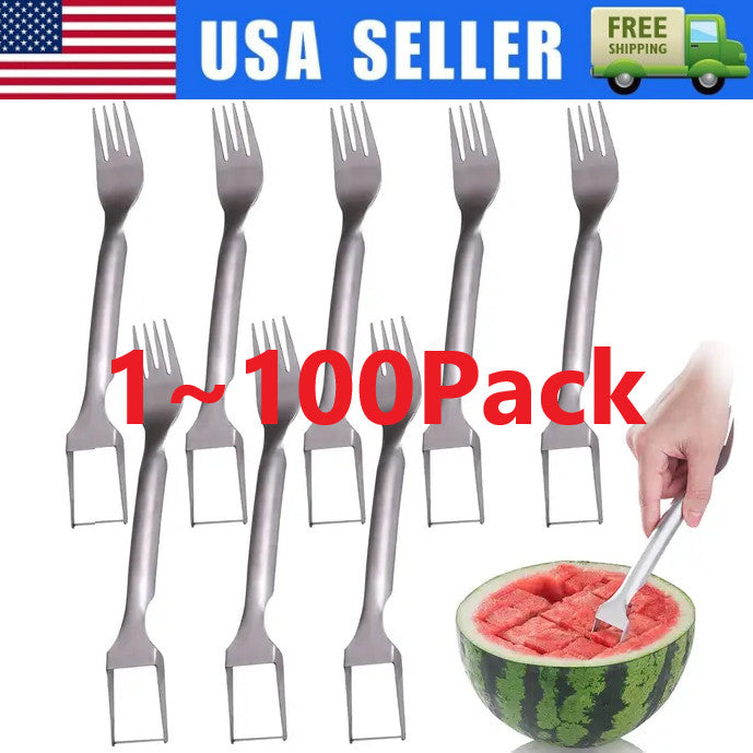 Lot Watermelon Slicer Cutter,2-in-1 Fork Stainless Steel Fruit Cutting Artifact