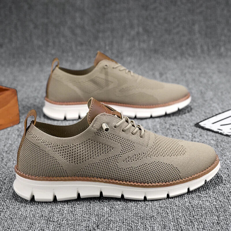 Men Casual Mesh Shoes Loafers Summer Breathable Light Weight Big Foot