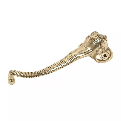 Set of 2 Antique Look Golden Brass Elephant Face Door Handles