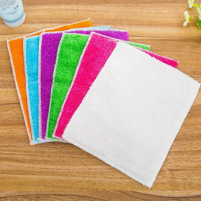 Useful 1pc Household Cleaning Towel Microfiber Dish Cloth Tableware Kichen Tools