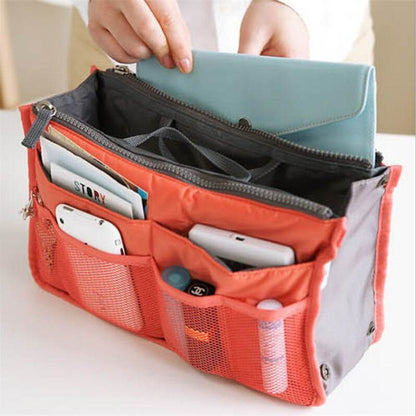 Tote Cosmetic Bag Double Zipper Makeup Bag Toiletries Large Nylon Travel Insert