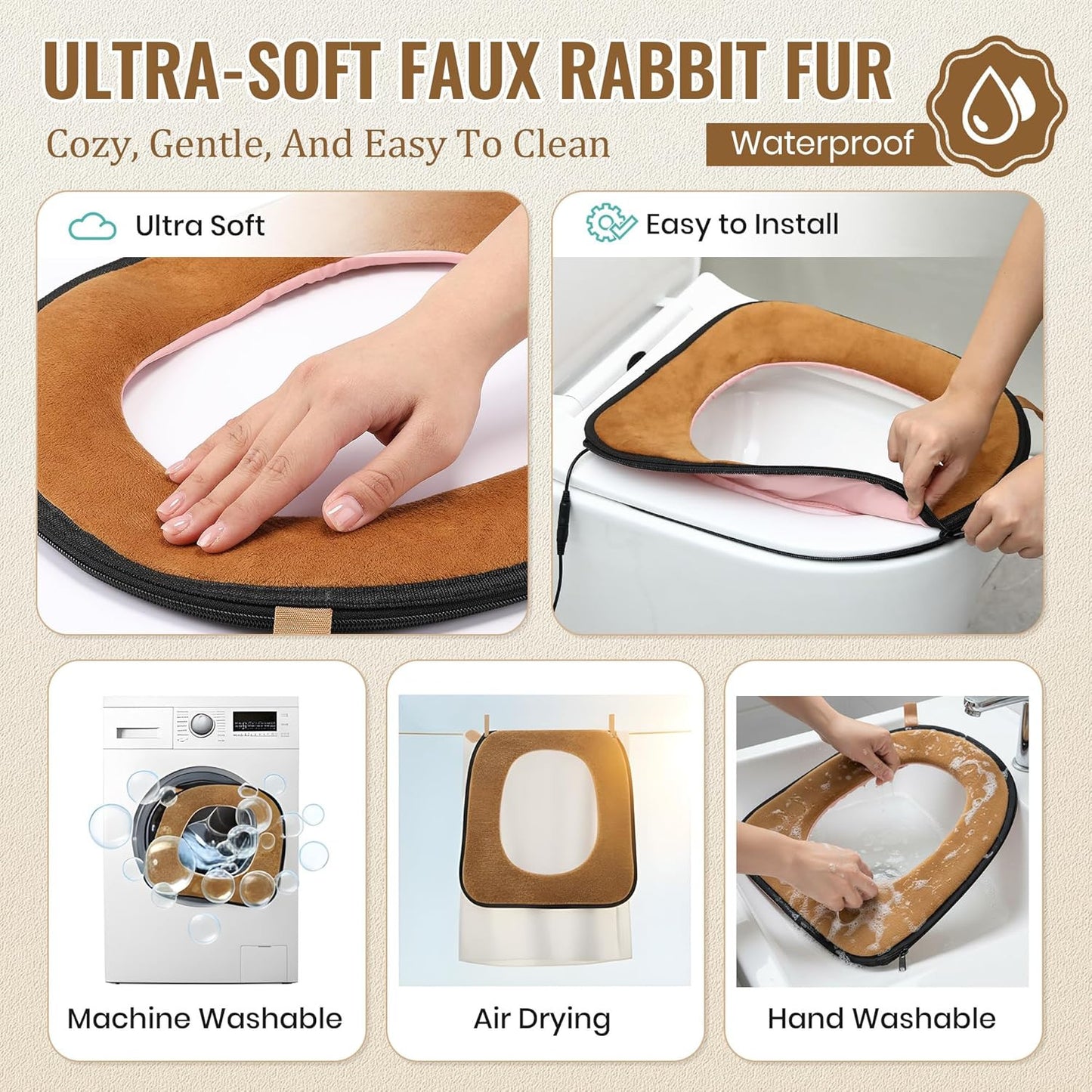 Heated Toilet Seat with Remote Control, Adjustable Temperature & Timer Settings,