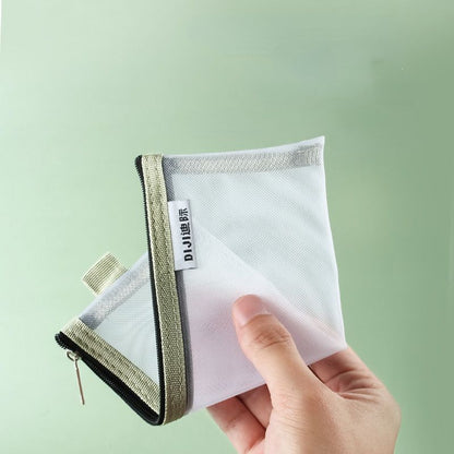 Makeup Pouch Lipstick Brush Storage Bags Transparent Mesh Traveling Cosmetic 1PC