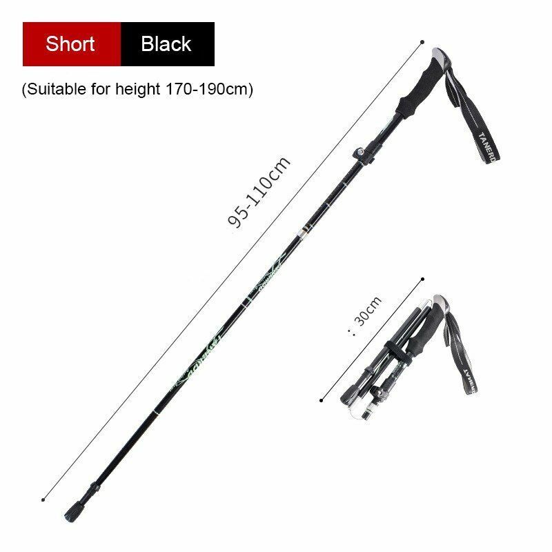 Folding Trekking Pole Portable Walking Stick Outdoor Climbing Hiking Adult Blue