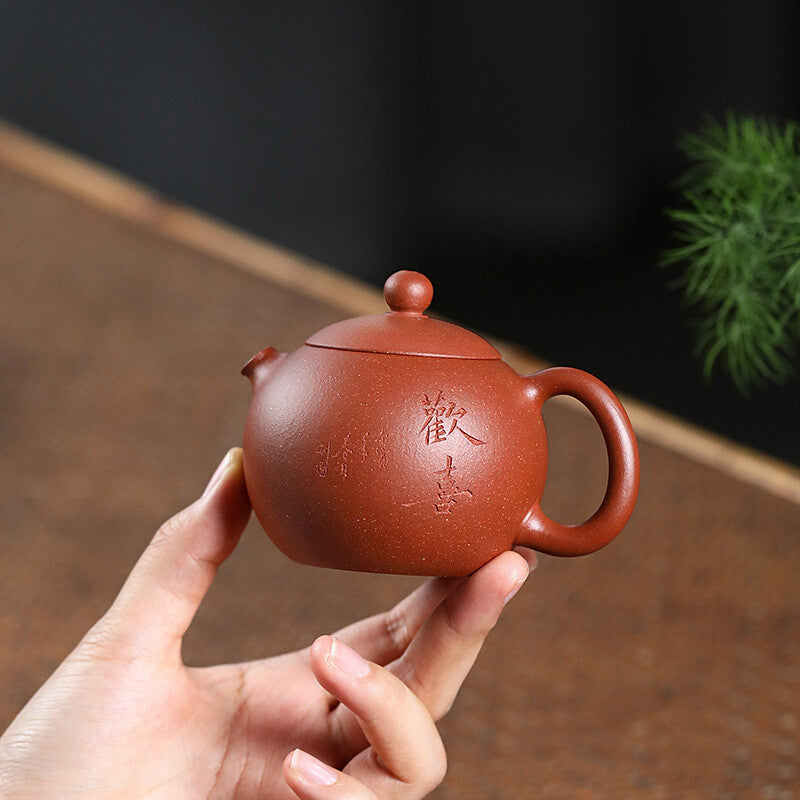Real Yixing Zisha Tea Pot Red Jiangpo Clay Handmade Master Pot Marked Xishi Pots