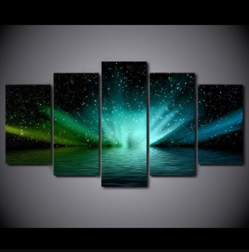 5Pcs Wall Art Canvas Painting Picture Home Decor Modern Abstract Starlight Water
