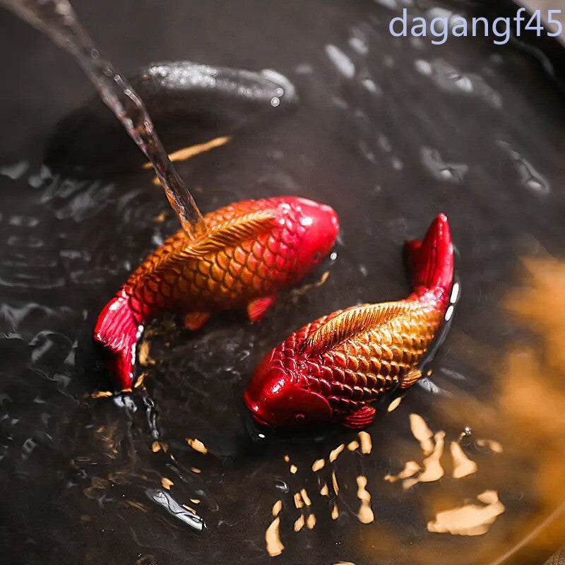 Colour Koi Carp Creative Tea Table Ornaments Two Fish Zen Teaware Accessories