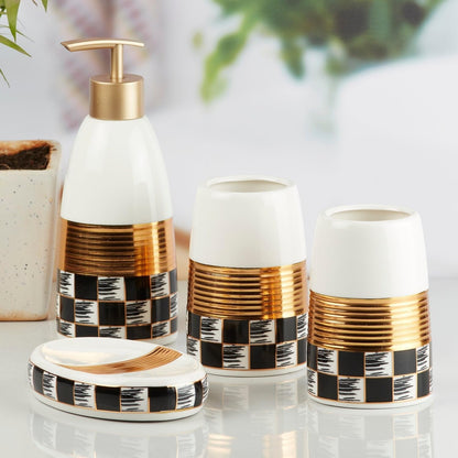 Ceramic Bathroom Accessories Set for Utility & Bathroom Decor Set Of 4