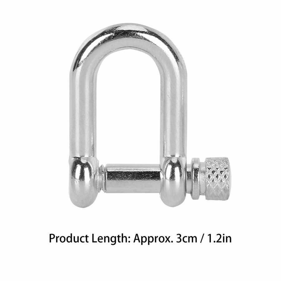 3/10pcs Paracord Survival U Shape Shackle Buckle Bracelet Round Head Zinc Alloy