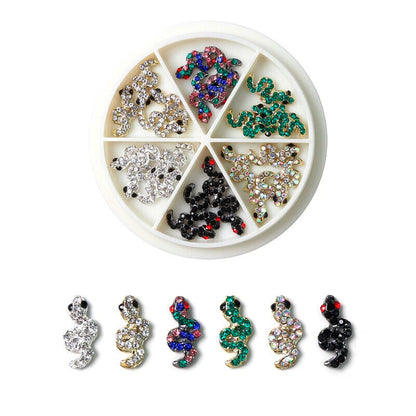 Nail Charms 30Pcs Boxed Luxury Shiny Planet Alloy 3D Art Rhinestones Bling Decor