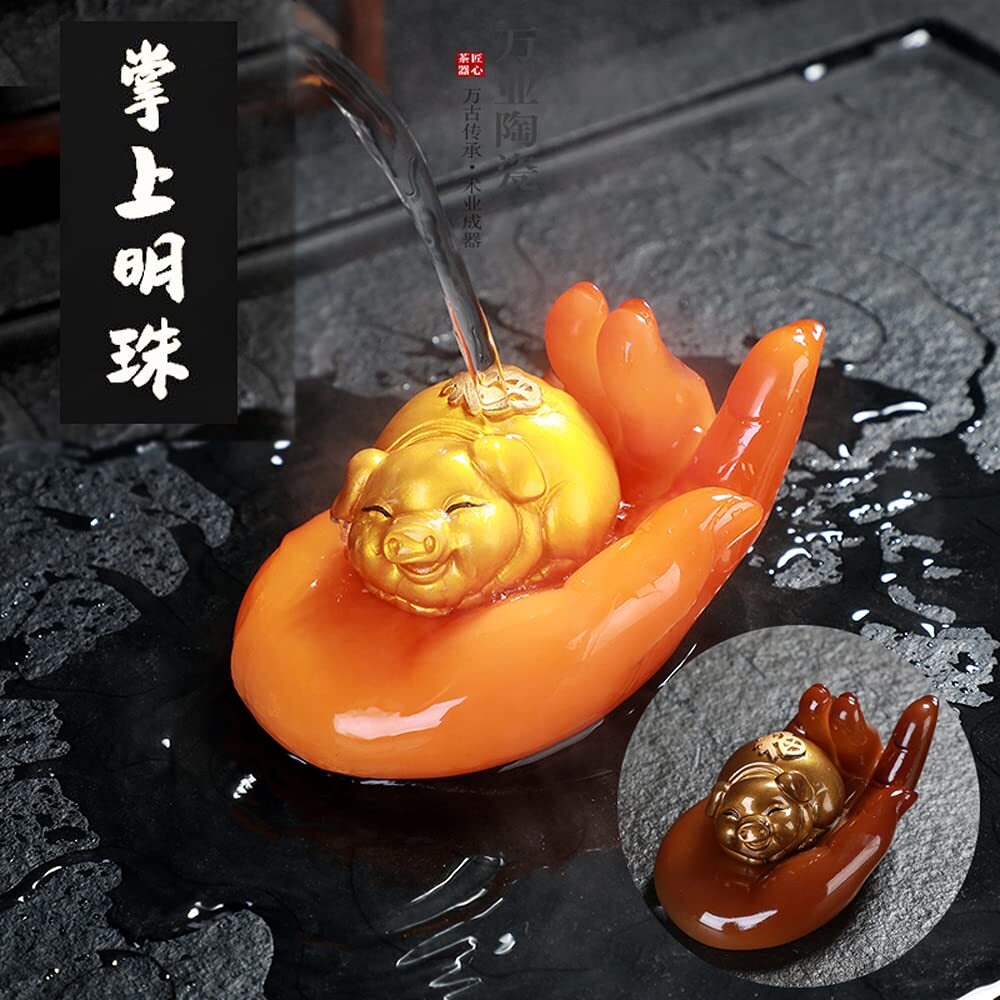 12cm Creativity Pig Color Changing Tea Pet Tea Play Tea Table Decor