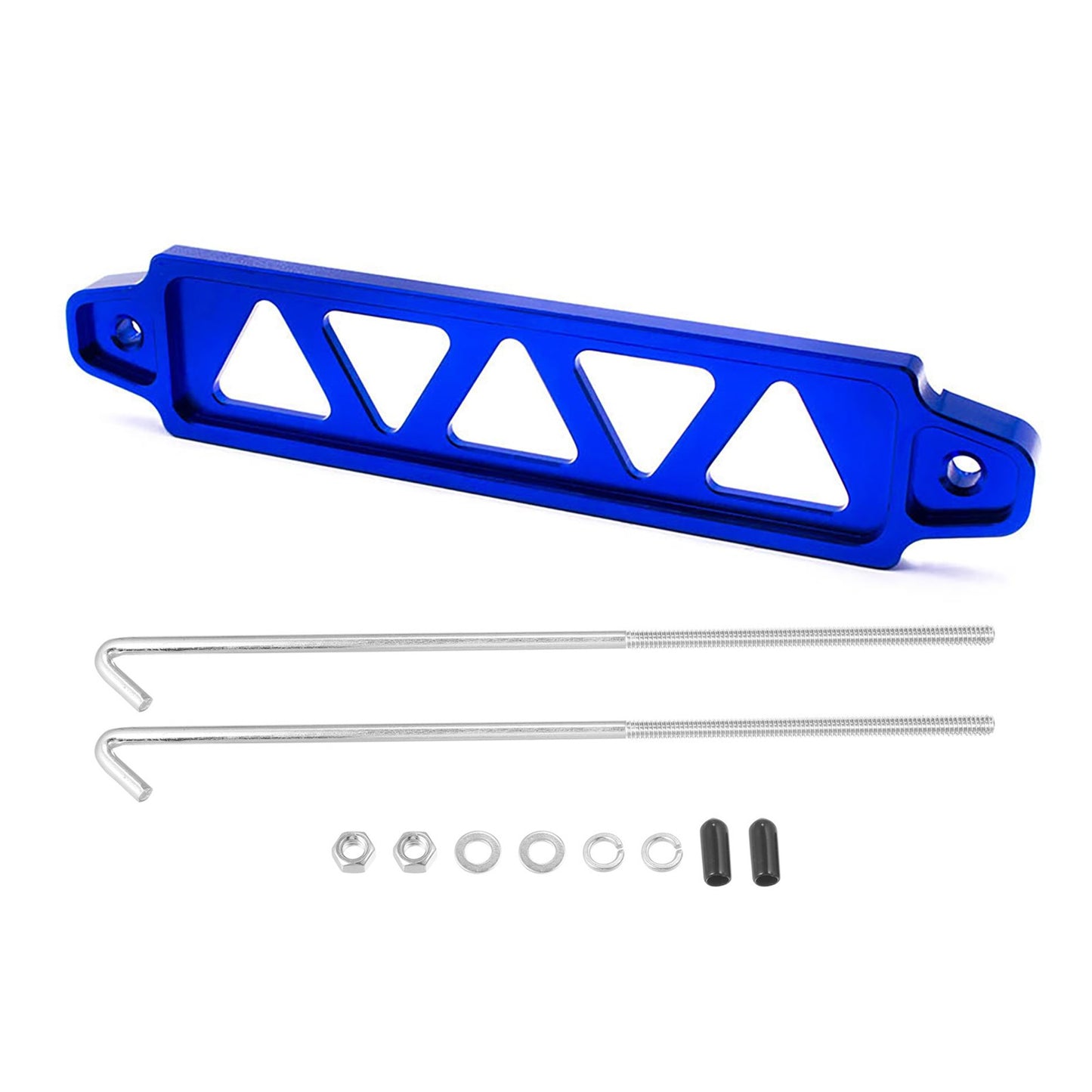 New Blue Car Battery Hold Down Tie Down Mount Bracket with Hook Bolt Kit Set