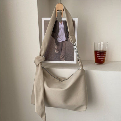 Black Crossbody Bags Handbag Solid Chain Knotted Straps Messenger Shoulder Bags