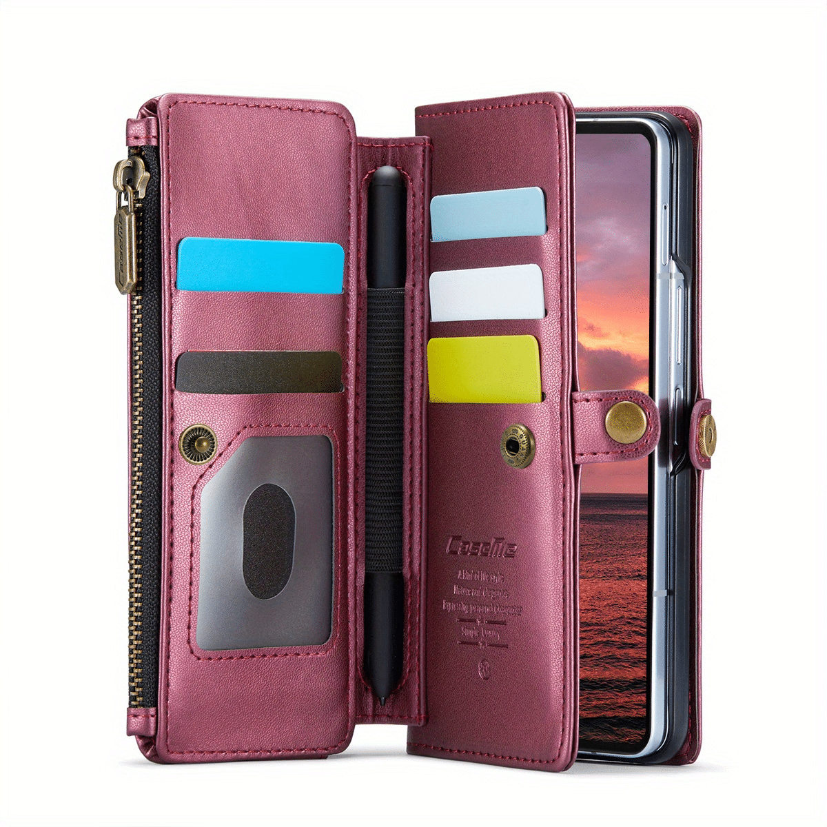 Crossbody for Samsung Galaxy Z Fold 6 Case Wallet Card Holder with Pen Slot