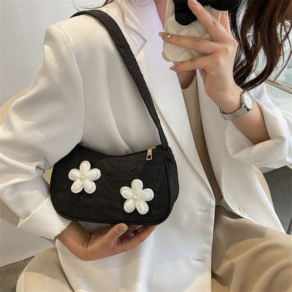 Summer Flower Leisure Bag Handbag Shoulder Small Square Purse Floral Zipper 1 PC