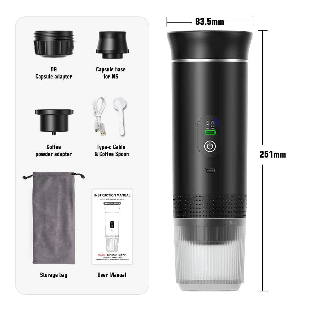 Portable Espresso Machine - 3-in-1 Travel Coffee Maker