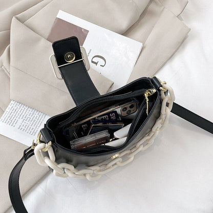 Handbag Shoulder Bag Leather Crossbody Bags Women Hit Color Messenger Bags 130CM