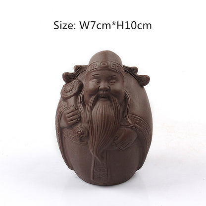 China Novelty Tea Play Statue Pee Doll Smile Buddha Monk Wealth Bring Tea Pet