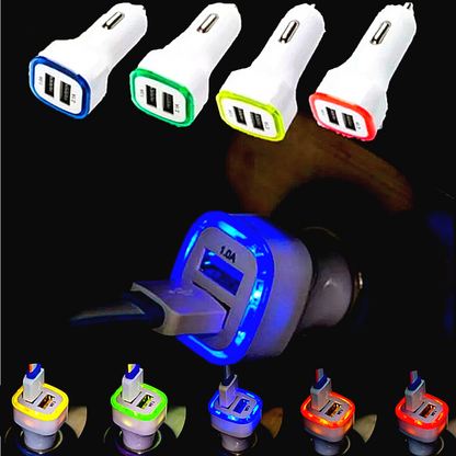Cargador de Carro Rapido 2 Puertos Adaptador de Coche para Telefonos Smart Phone