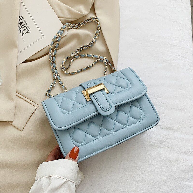 Fashion Leather Women Shoulder Bag Satchels Solid Color Crossbody Hasp Handbag