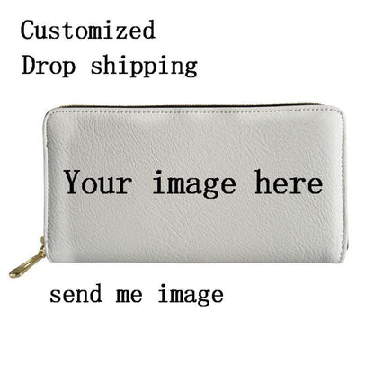 Wallet Dog Printed Synthetic Card Holder Bag Zipper Money Handbag Coin Organizer