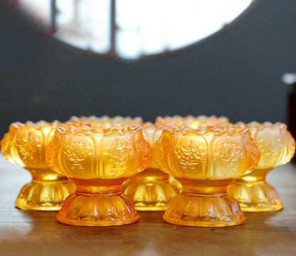 Buddha Pray Lotus Candle Butter Lamp Candle Holder Buddhist Supplies Supply Cup