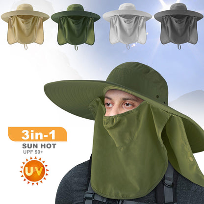 Wide Brim Sun Hat Men Women Breathable Bucket Cap Summer Fishing UV Protection