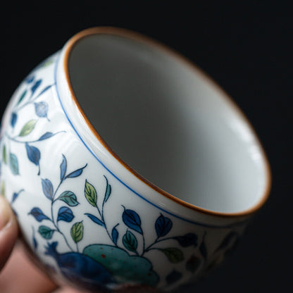 Vines Vintage Flowers Tea Cup Ceramic Antique Coffee Cup
