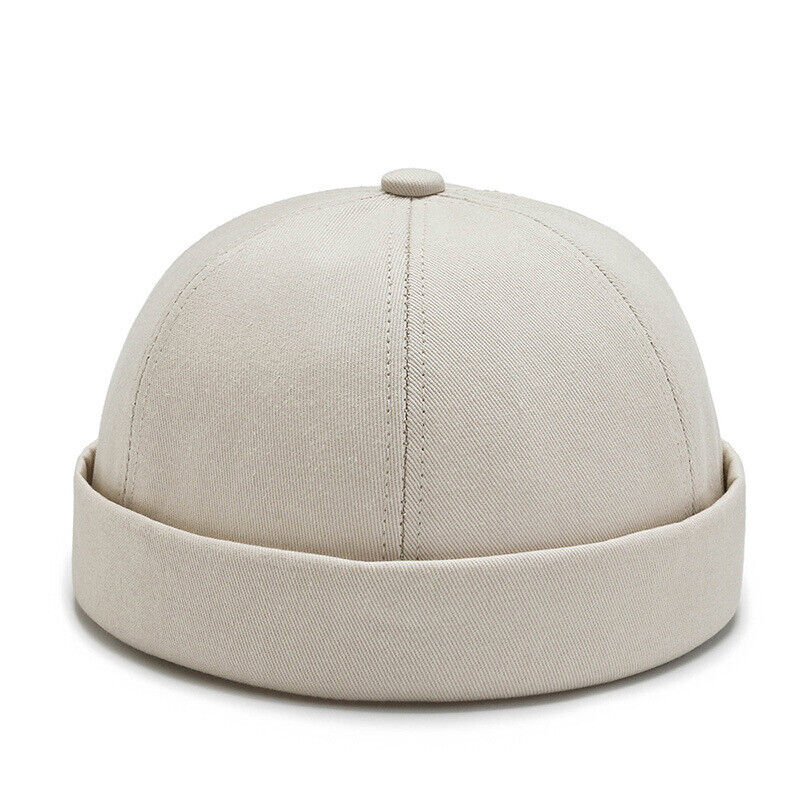 Men's Retro Brimless Hat Skull cap Sailor Cap Beanie Rolled Cuff Adjustable*