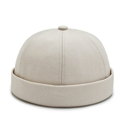 Men's Retro Brimless Hat Skull cap Sailor Cap Beanie Rolled Cuff Adjustable*
