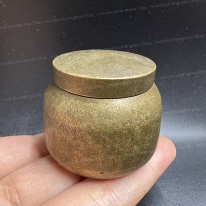 Traditional Chinese Brass Tea Canister Airtight Container