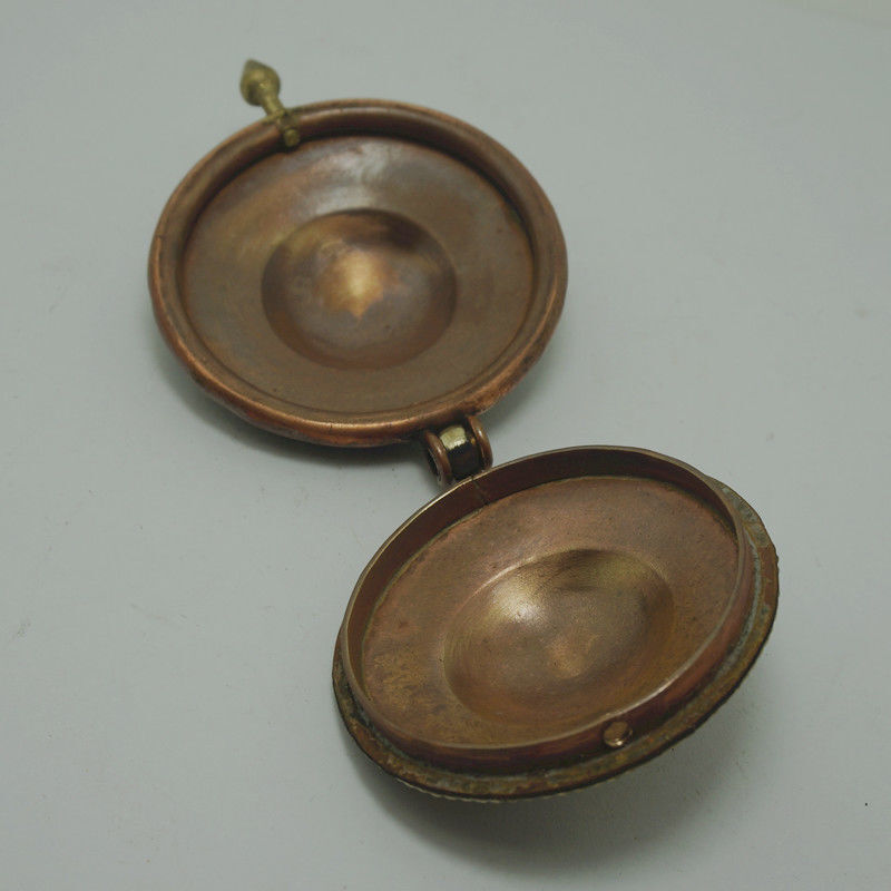 Buddhist Nepalese Handmade Jewelry Tricolor Copper Box Pendant Collectible